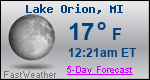 Weather Forecast for Lake Orion, MI