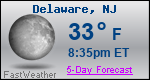 Weather Forecast for Delaware, NJ