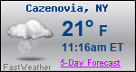 Weather Forecast for Cazenovia, NY