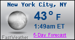 Weather Forecast for New York, NY