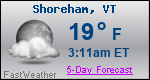 Weather Forecast for Shoreham, VT