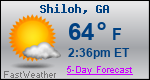 Weather Forecast for Shiloh, GA