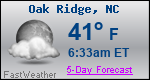 Weather Forecast for Oak Ridge, NC