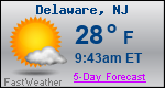 Weather Forecast for Delaware, NJ