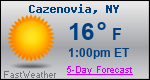 Weather Forecast for Cazenovia, NY