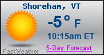 Weather Forecast for Shoreham, VT