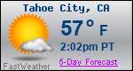 Weather Forecast for Tahoe City, CA