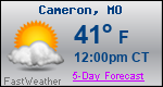 Weather Forecast for Cameron, MO