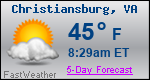 Weather Forecast for Christiansburg, VA