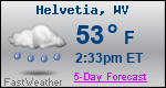 Weather Forecast for Helvetia, WV