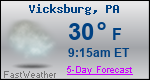 Weather Forecast for Vicksburg, PA