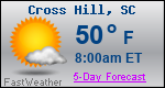 Weather Forecast for Cross Hill, SC