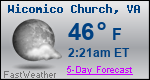 Weather Forecast for Wicomico Church, VA