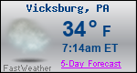 Weather Forecast for Vicksburg, PA