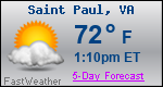 Weather Forecast for Saint Paul, VA