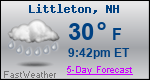 Weather Forecast for Littleton, NH