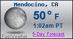 Weather Forecast for Mendocino, CA