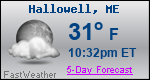 Weather Forecast for Hallowell, ME