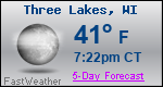Weather Forecast for Three Lakes, WI