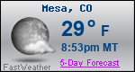 Weather Forecast for Mesa, CO