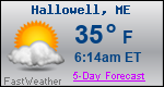 Weather Forecast for Hallowell, ME