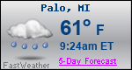 Weather Forecast for Palo, MI