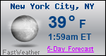 Weather Forecast for New York, NY