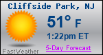 Weather Forecast for Cliffside Park, NJ