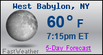 Weather Forecast for West Babylon, NY