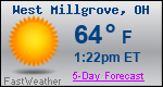 Weather Forecast for West Millgrove, OH