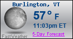 Weather Forecast for Burlington, VT