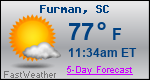 Weather Forecast for Furman, SC