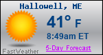 Weather Forecast for Hallowell, ME