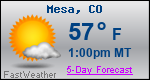 Weather Forecast for Mesa, CO