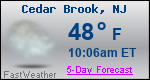 Weather Forecast for Cedar Brook, NJ