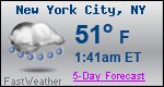 Weather Forecast for New York, NY