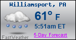 Weather Forecast for Williamsport, PA