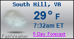 Weather Forecast for South Hill, VA