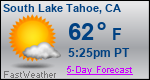 Weather Forecast for South Lake Tahoe, CA
