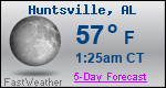 Weather Forecast for Huntsville, AL