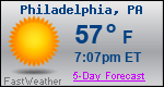 Weather Forecast for Philadelphia, PA