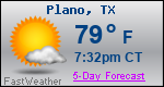 Weather Forecast for Plano, TX