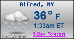 Weather Forecast for Alfred, NY