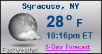 Weather Forecast for Syracuse, NY