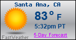 Weather Forecast for Santa Ana, CA