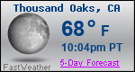 Weather Forecast for Thousand Oaks, CA