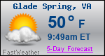 Weather Forecast for Glade Spring, VA
