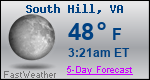 Weather Forecast for South Hill, VA