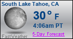 Weather Forecast for South Lake Tahoe, CA