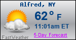 Weather Forecast for Alfred, NY